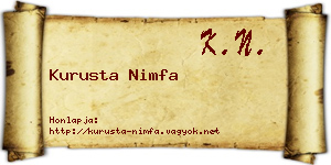 Kurusta Nimfa névjegykártya